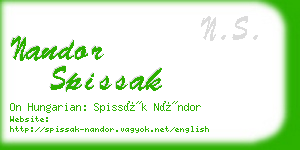 nandor spissak business card